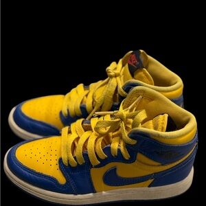 Nike yellow and blue High-Top kids Sneakers